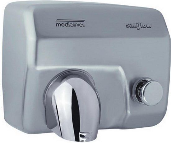 Mediclinics Handendroger drukknop kunststof RVS-look 2250 Watt