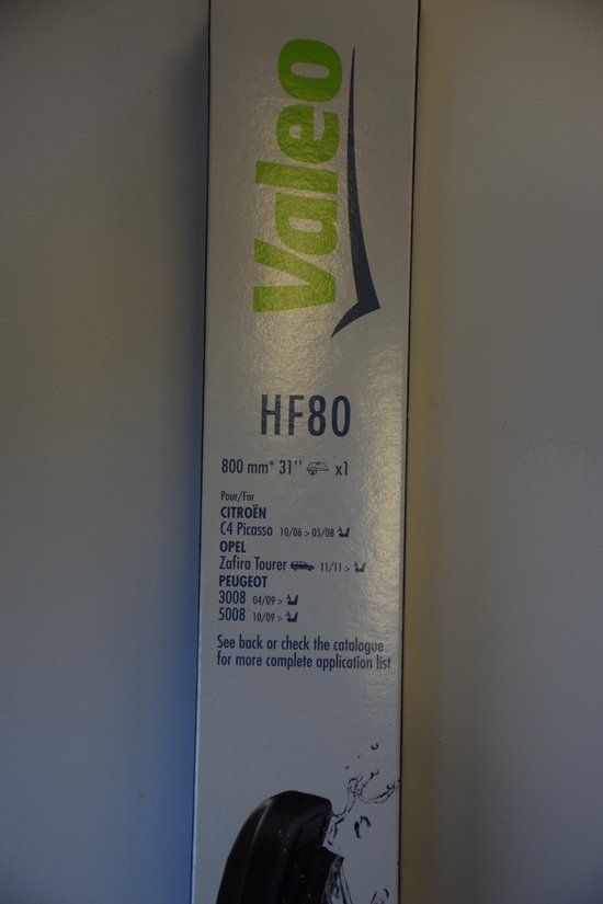 Valeo Hydroconnect HF80 ruitenwisserblad - 80CM - Zwart - Flatblade - Voor - 1 stuk(s)