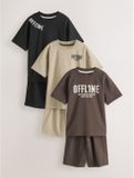 Next - Jongens - Set van 3 korte pyjama's - Zwart