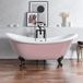 Hudson Reed Vrijstaand Bad met Twee Rugleuningen Klassiek 175cm x 73cm - Camellia Pink (Roze), met Zwarte Badpoten | Oxford