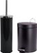 MSV Badkamer accessoires set - zwart - pedaalemmer 3L en wc/toilet-borstel - metaal