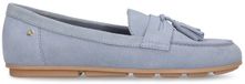 No Stress Loafers dames blauw suède met franjes - Maat 36