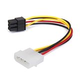 Desconocido 4-pins Molex Male naar 6-pins Vrouwelijke PCI-E PCI Express Power Adapter Kabel