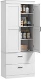 Homcom Keukenkast - Spaanplaat - 75x39x178cm - Wit