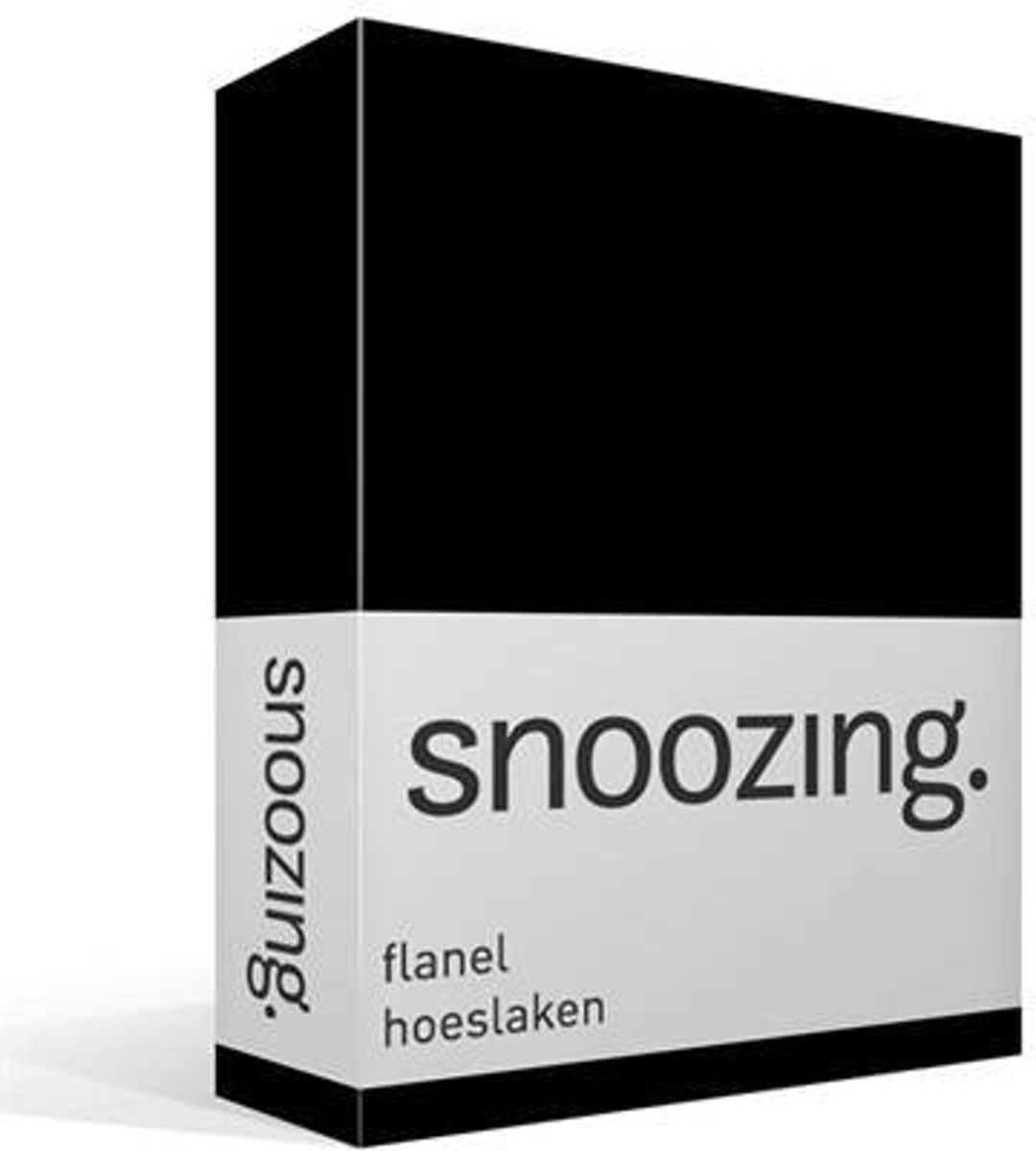 Snoozing Flanel Hoeslaken - 120x200 cm - Zwart