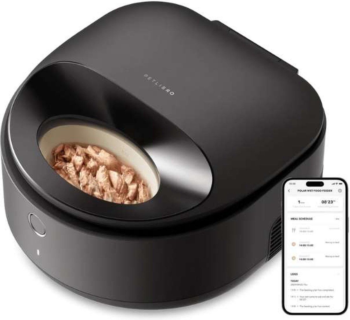 Petlibro Polar WIFI Automatische Voerdispenser voor Natvoer Zwart