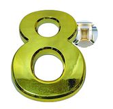 PARENCE Deurnummer 3D - 10 cm - Premium geborsteld kunststof - glanzend gouden effect