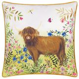 Evans Lichfield Daisy Hill Agnes Bedrukt Kussen met Veren - Multicolour/Tan - 45x45cm