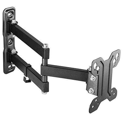 RICOO S7911 Tv-wandhouder, zwenkbaar en kantelbaar, voor platte beeldschermen van 13 – 27 inch (ca. 33-69 cm) wandhouder televisiehouder met max VESA-norm 100 x 100 televisieophanging in zwart