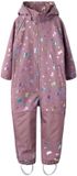 Name It Alfa08 Softshell Regenpak Junior - Donkerroze - Gebloemd - Maat 86