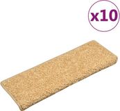 vidaXL Trapmatten 10 st 65x21x4 cm beige rechthoekige rand