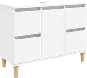 vidaXL Wastafelkast 80x33x60 cm bewerkt hout wit
