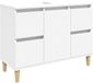 vidaXL Wastafelkast 80x33x60 cm bewerkt hout wit