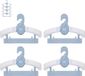 JSF Meegroeiende kinderkleerhangers, set van 20 stapelbare kleerhangers met beerhaken, antislip babykleerhanger voor kinderkleding, babygarderobe, ruimtebesparend (blauw + wit)