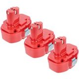vhbw 3x Batterie Compatible Avec Makita 4334dwa, 4334dwd, 4334dwae, 5026da, 4334dwde, 5026dwa, 5026db, 4334d Outil Électrique (2000 mAh, NiMH, 18 V)