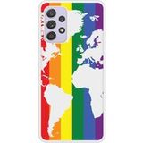 Samsung Bedrukt siliconen hoesje compatibel met Galaxy A72 4G Map LGBT