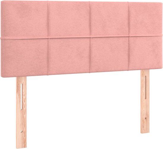 vidaXL Hoofdbord 100x5x78/88 cm fluweel roze