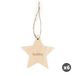 Pendentif de Noël en bois avec gravure de nom - Étoile - 6 pièces