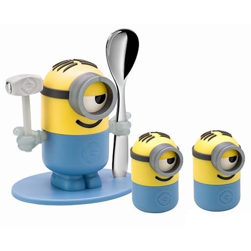 WMF 12.8622.9990 - Eierdopjes - blauw, geel - met lepel