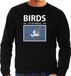 Bellatio Decorations Birds of the World Dieren foto sweater zilverreiger - zwart - heren - cadeau trui zilvereigers vogel liefhebber M
