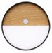 Eco-Light LED Akku Wandleuchte Lampe murale Bois/Noir Ø15cm IP44 5W 460lm Blanc chaud 3000K Capteur USB