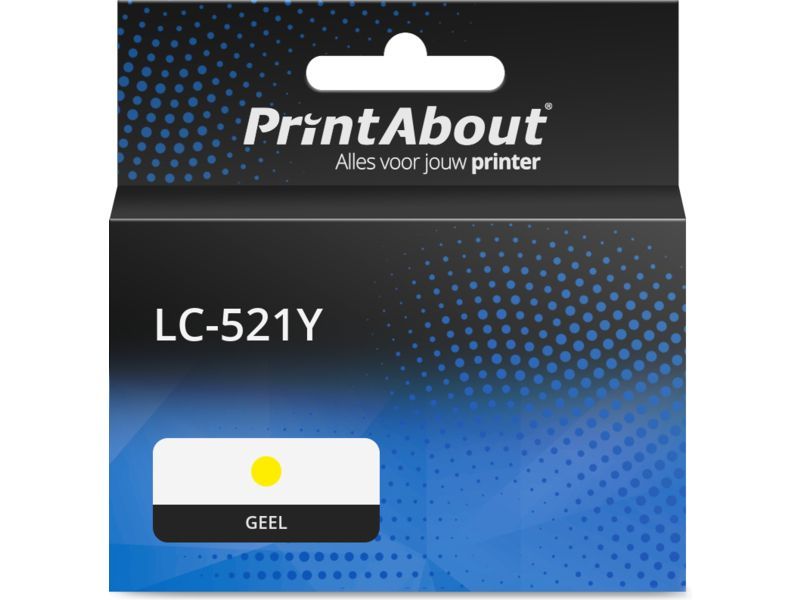 PrintAbout Inktcartridge LC-521Y Geel geschikt voor Brother
