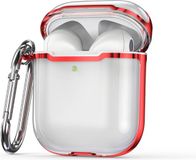 By Qubix AirPods 1/2 hoesje - TPU - Split series - Transparant / Rood