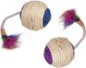 Flamingo Balle en sisal hochet avec plume - Jouets pour chat - 6,5 cm - Mutli