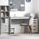 Maison Exclusive Bureau, aspect béton, gris, 100 x 40 x 76 cm