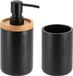Tendance Badkamer accessoires set 2-delig - Polyresin/bamboe - zwart