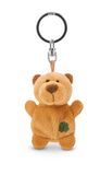 Sleutelhanger beer beige met klavertje 5cm