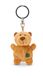 Sleutelhanger beer beige met klavertje 5cm