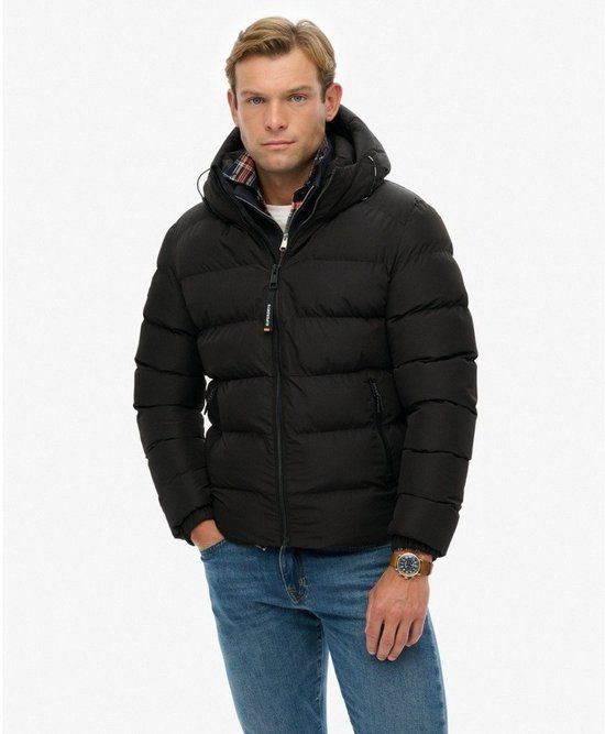 Superdry Hooded Sports Puffer Winterjas Heren - Maat S