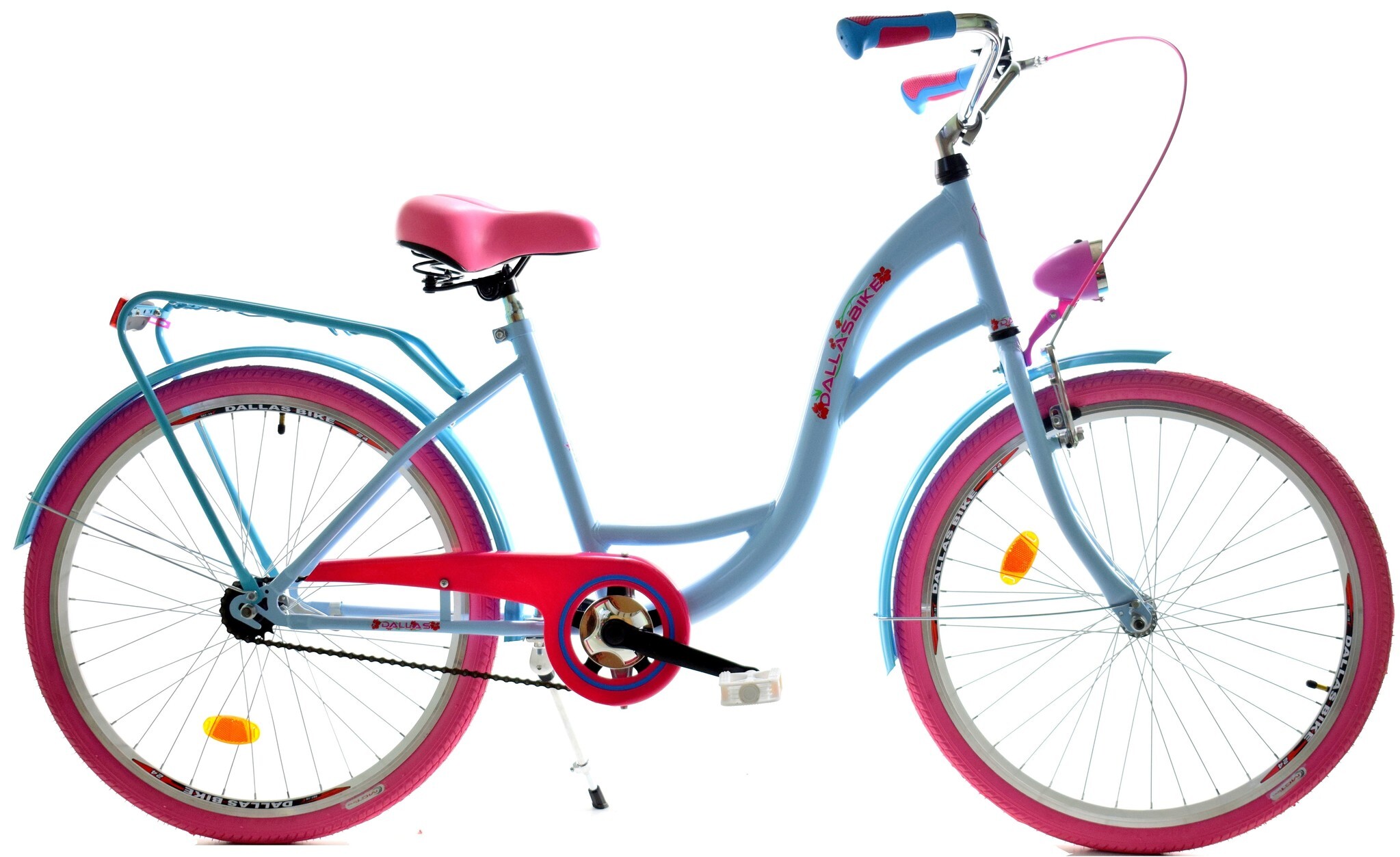Viking Choice / Meisjesfiets 24 inch stevig model roze met blauw van Dallas Bike