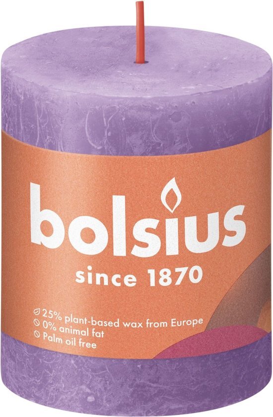 Bolsius Rustiek stompkaars 80/68 Vibrant Violet