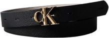 Calvin Klein Dames FACTED CK BUCKLE 25MM REV ADJ M Riem Zwart Leer