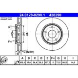 ATE Lot De 2 Disques De Frein 24.0128-0290.1 Chrysler 0 4721 933ab 4721 933ab