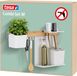 tesa keukenorganizer set M strip bamboe wit met pot planken organizer houder – keuken