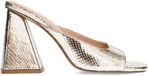 Sacha - Dames - Gouden metallic muiltjes met hak - Maat 40
