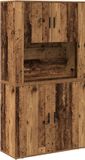 vidaXL Highboard Oudhout 80 x 33 x 150 cm Bewerkt hout