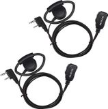 Retevis EEK012 Headset D-vormige verstelbare avec micro et bouton PTT. Compatible avec les radios Kenwood et Retevis/BAOFENG. (Emballage contient 2 pièces)