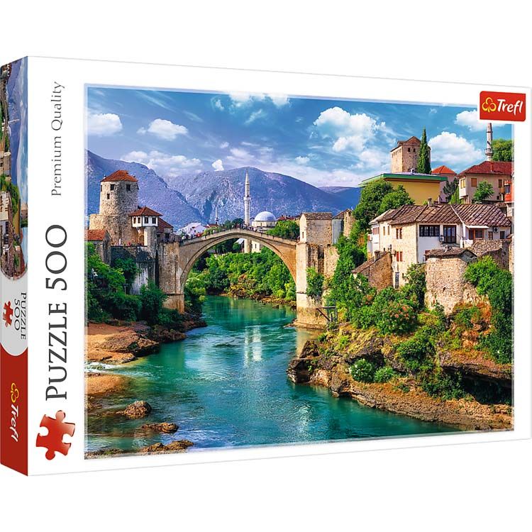 Trefl - 500 Piece Jigsaw Puzzle - Old Bridge in Mostar, Bosnia and Herzegovina