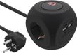 InLine stekkerdoos | 3 contacten | USB-A + USB-C | zwart | 2 meter