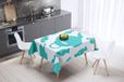 Bonamaison Tafelkleed, Anti-Mold, Sneldrogend, Waterdicht, 100% Polyester Tafellaken, Turkoois, wit, 140 x 140 Cm