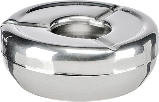 Ronde RVS asbak 12 cm - Zilver