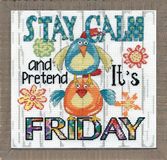 Design Works Stay Calm Kruissteekset, katoen, meerkleurig, 25 x 25 x 0,1 cm