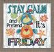 Design Works Stay Calm Kruissteekset, katoen, meerkleurig, 25 x 25 x 0,1 cm