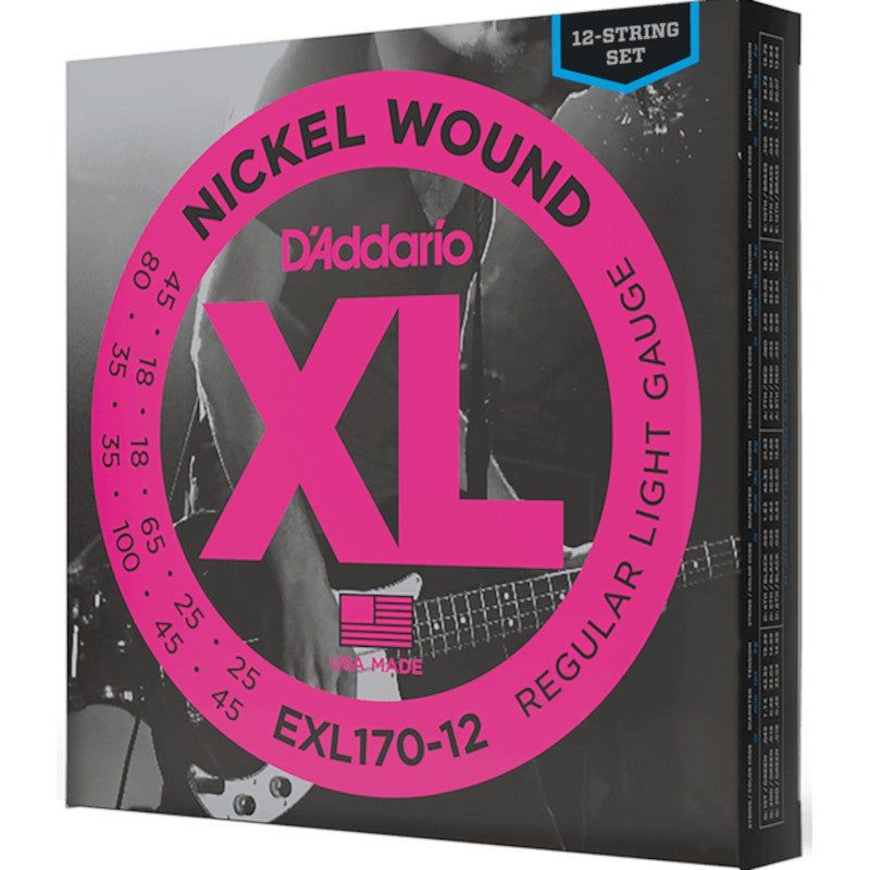 D'Addario EXL170-12 Nickel Wound Light 12-String Bass Strings