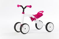 Chillafish Loopfiets 1 jaar voor meisjes - Vierwieler loopfiets tot 3 jaar met opbergvak - Roze