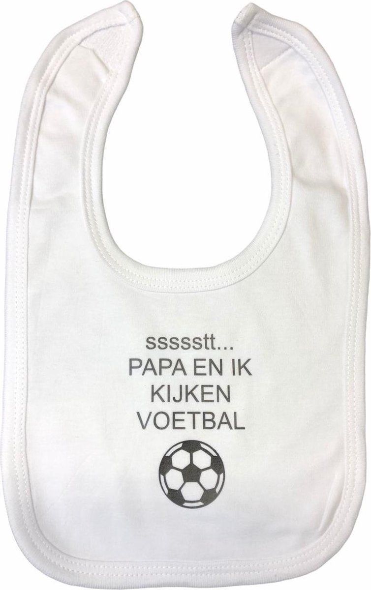 Soft Touch slabber Voetbal jongens 33 cm katoen wit/grijs